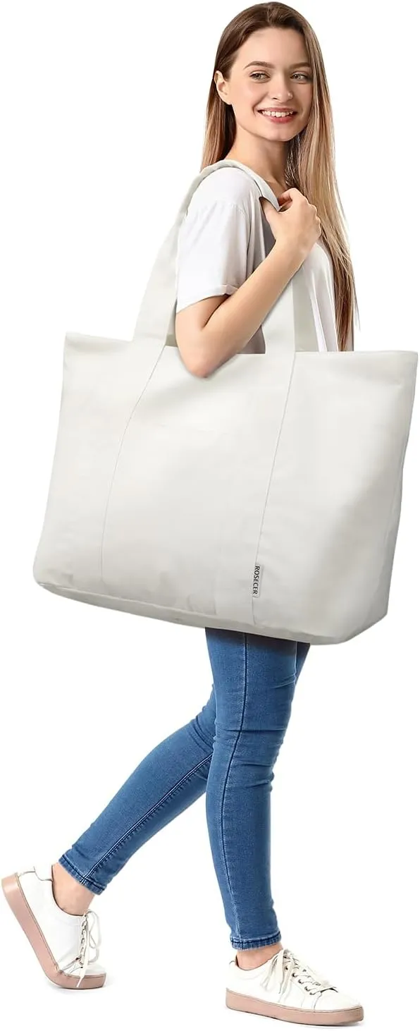 75L Extra Large Tote Bag for Women, Foldable Beach Bag with Wet Pocket, Weekender Overnight Bag for Travel, Hospital