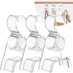Acrylic Purse Hanger for Closet 3 Pcs，New Luxury Bag Purse Hanger Closet, Handbag Organizer Hooks for Hanging Bags & Purses, Protecting Bag Shape & Organizing Space (Clear)