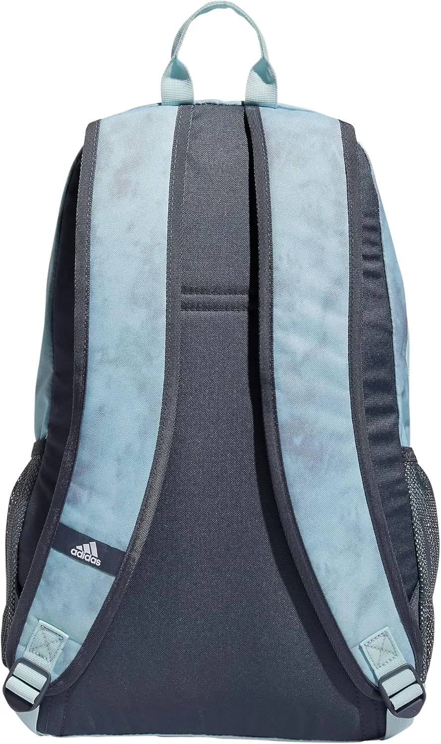adidas Foundation Laptop, Book Bag with Sleeve, Large Durable Athletic Backpack for Men and Women, Stone Wash Almost Blue-Grey Two/Almost Blue/Silver Metallic, One Size