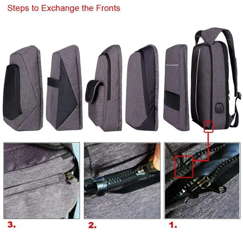 Adjustable Unisex USB Charging Anti Theft Backpack