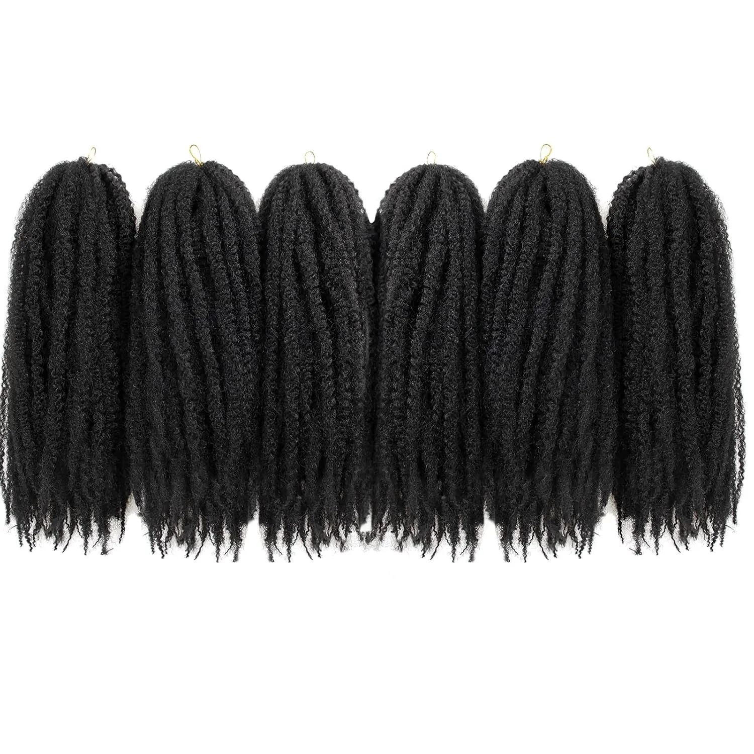 Afro Kinky Twist Crochet Hair Braids Marley Braid Hair 24inch Senegalese Curly Crochet Synthetic Braiding Hair (6Packs,#1B)