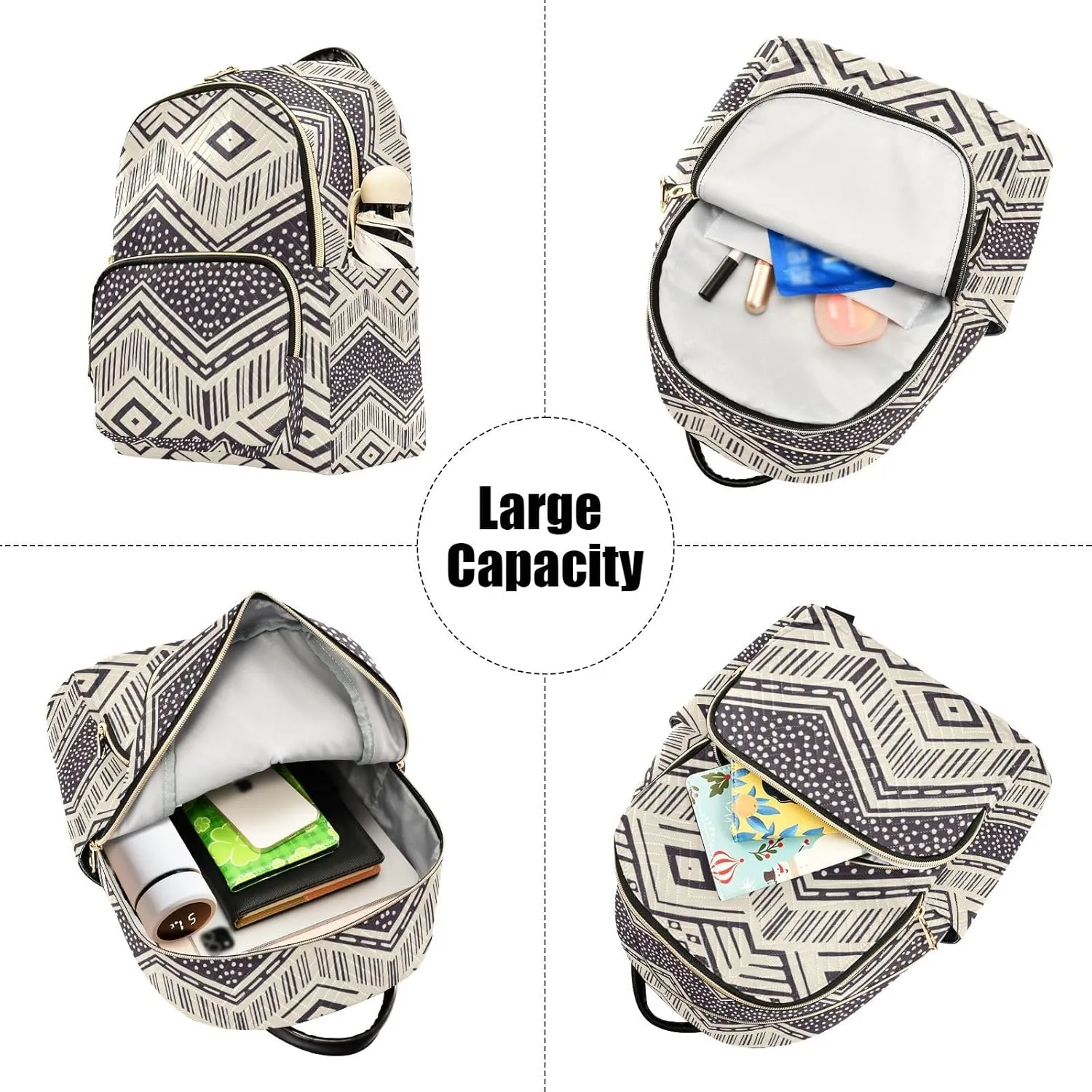 ALAZA Boho Ethnic Gypsy Mexican Folk Small Backpack Purse for Women Travel Bag Fashion Daypack Back Pack Shoulder Bag