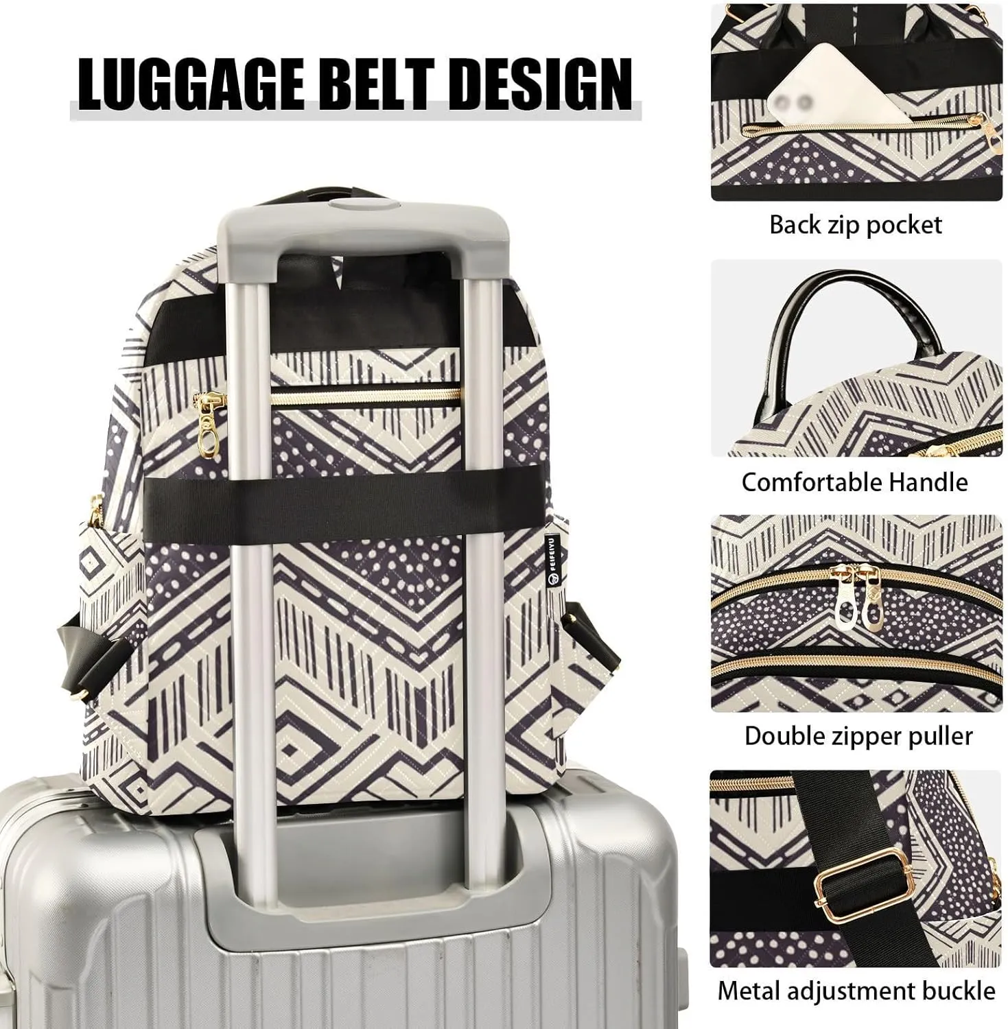ALAZA Boho Ethnic Gypsy Mexican Folk Small Backpack Purse for Women Travel Bag Fashion Daypack Back Pack Shoulder Bag