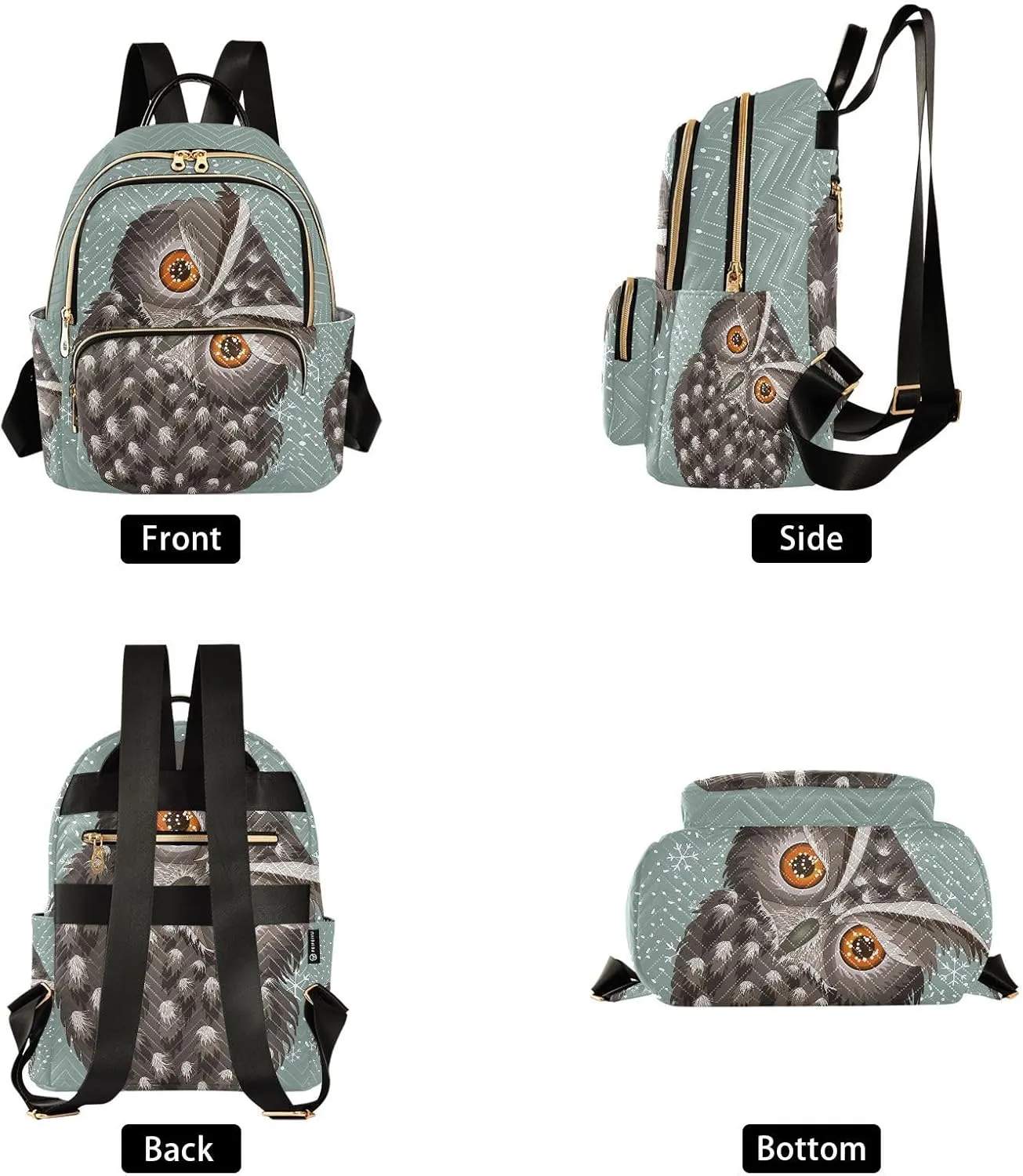 ALAZA Owl Print Cute Mini Backpack Purse for Women Travel Bag Fashion Daypack Back Pack Shoulder Bag