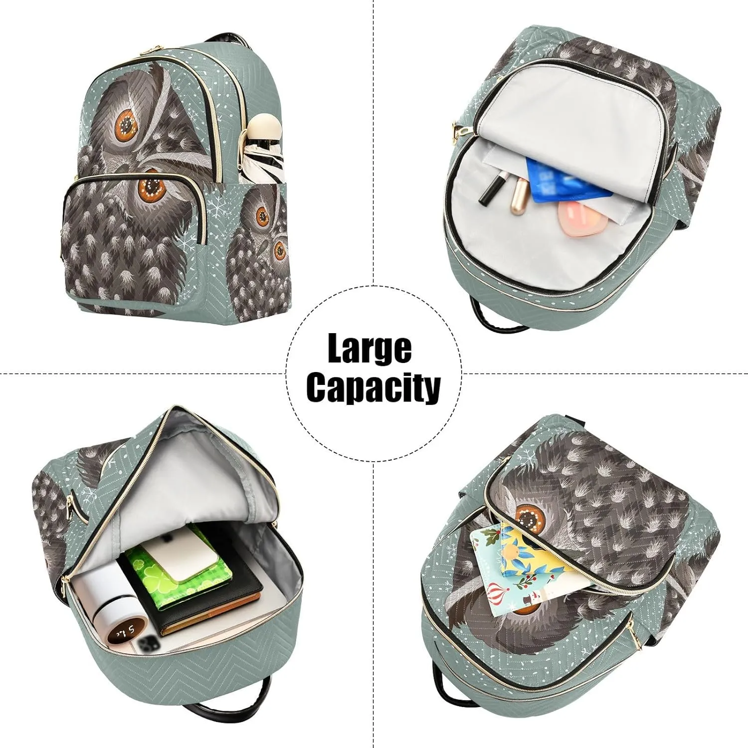 ALAZA Owl Print Cute Mini Backpack Purse for Women Travel Bag Fashion Daypack Back Pack Shoulder Bag