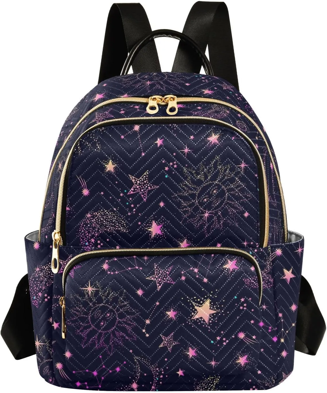 ALAZA Pink Moon Sun Star Galaxy Small Backpack Purse for Women Travel Bag Fashion Daypack Back Pack Shoulder Bag