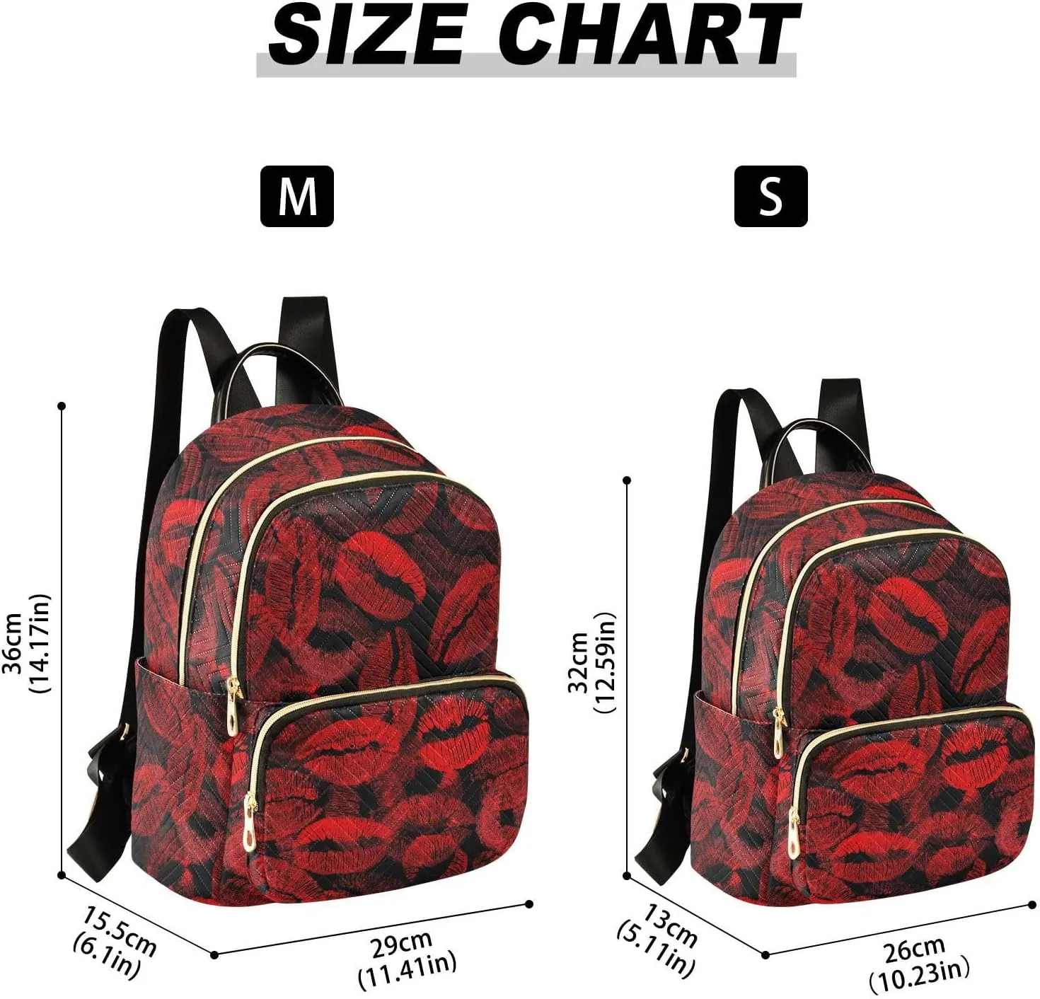 ALAZA Red Lips Imprint Funny Mini Backpack Purse for Women Travel Bag Fashion Daypack Back Pack Shoulder Bag