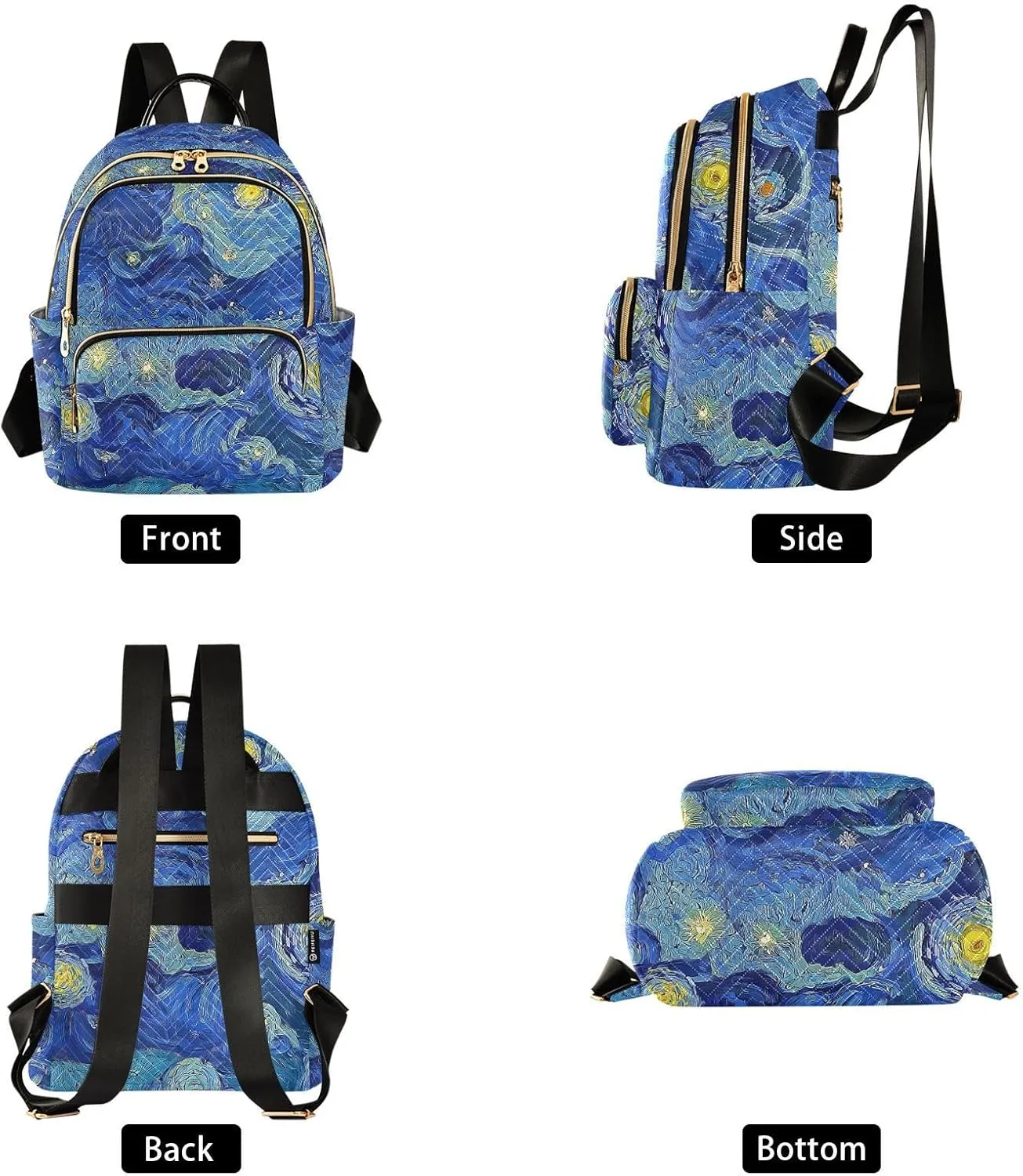 ALAZA Starry Night Sky Art Painting Mini Backpack Purse for Women Travel Bag Fashion Daypack Back Pack Shoulder Bag