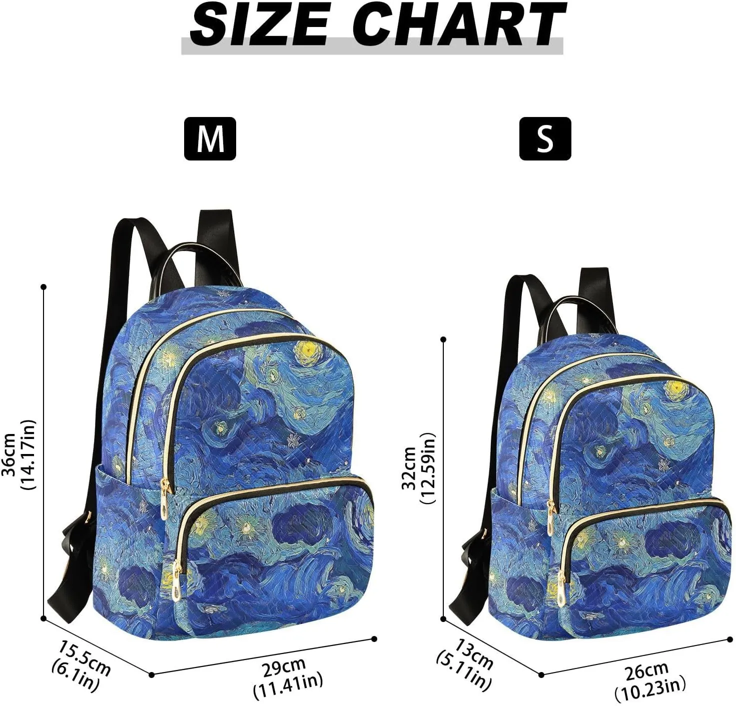 ALAZA Starry Night Sky Art Painting Mini Backpack Purse for Women Travel Bag Fashion Daypack Back Pack Shoulder Bag