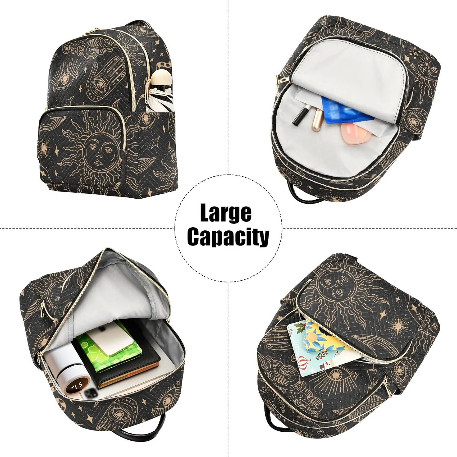 ALAZA Sun Moon Stars Witchy Mini Backpack Purse for Women Travel Bag Fashion Daypack Back Pack Shoulder Bag