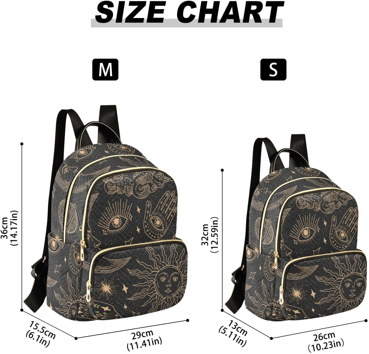 ALAZA Sun Moon Stars Witchy Mini Backpack Purse for Women Travel Bag Fashion Daypack Back Pack Shoulder Bag
