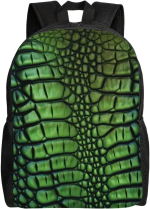Alligator Skin Cute Backpack Waterproof Lightweight Casual Backpack One Size Daypack Travel Laptop Bag For Men Women