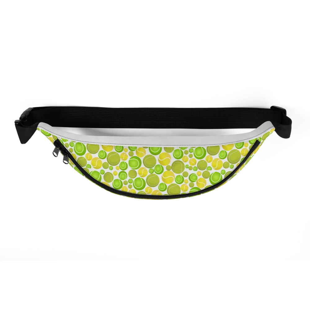 Allover Multi-Colored Tennis Balls & Paw Dog Fanny Pack