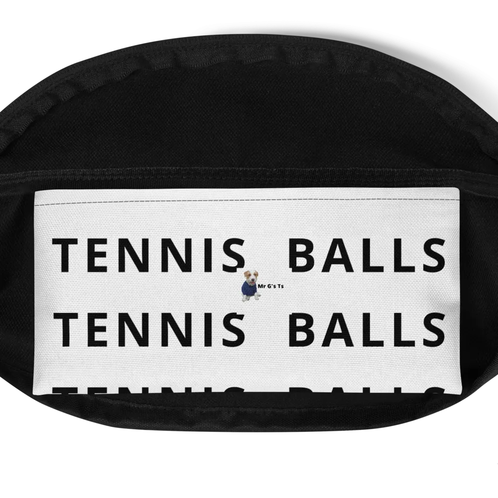 Allover Multi-Colored Tennis Balls & Paw Dog Fanny Pack