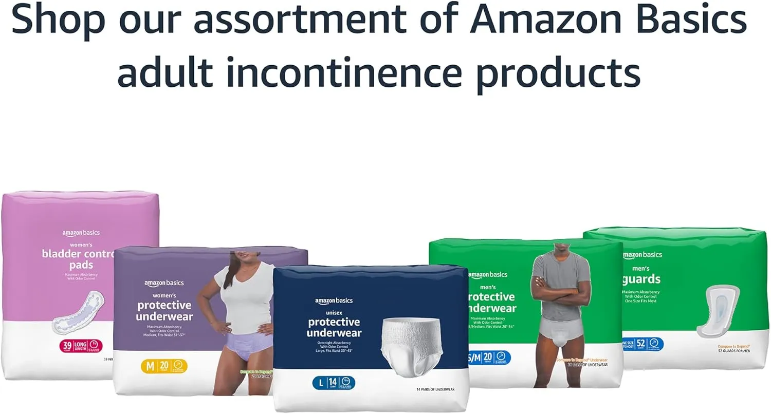 Amazon Basics Incontinence Underwear for Women, Protective, Disposable, Postpartum, Maximum Absorbency, X-Large, Lavender, 48 Count (3 Packs of 16)
