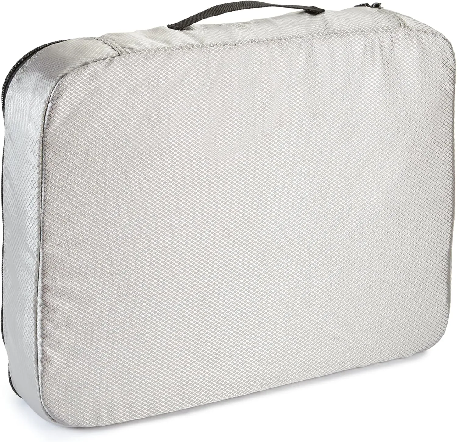 Amazon Basics Large Packing Cubes for Travel, Packing Organizers, 4-Piece-Set With Double Zipper Pulls and Mesh Top Panel, 100% Durable Polyester, Gray, 17.5"L x 12.8"W x 3.3"H