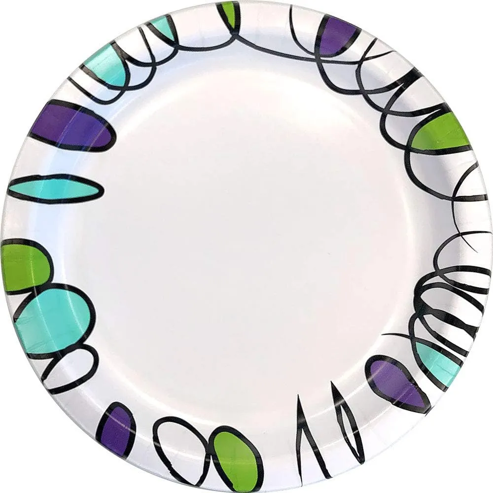 Amazon Basics Ultra Paper Plates, 10.06 Inch, Disposable, 372 Count (2 pack of 186), (Previously Encore)