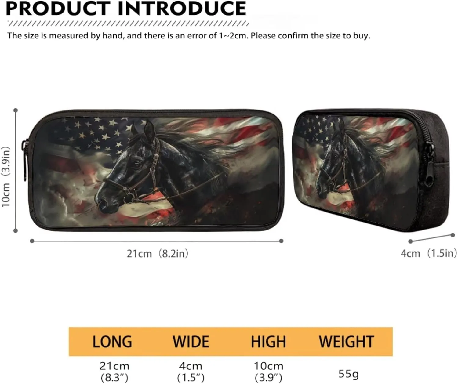 American Flag Horse Patriotic Backpack for Boys 10-12 Middle School Book Bag Set with Lunchbox Pencil Case Independence Day Kids Hiking Camping Schoolbags Travel Backpacks Daypack July 4