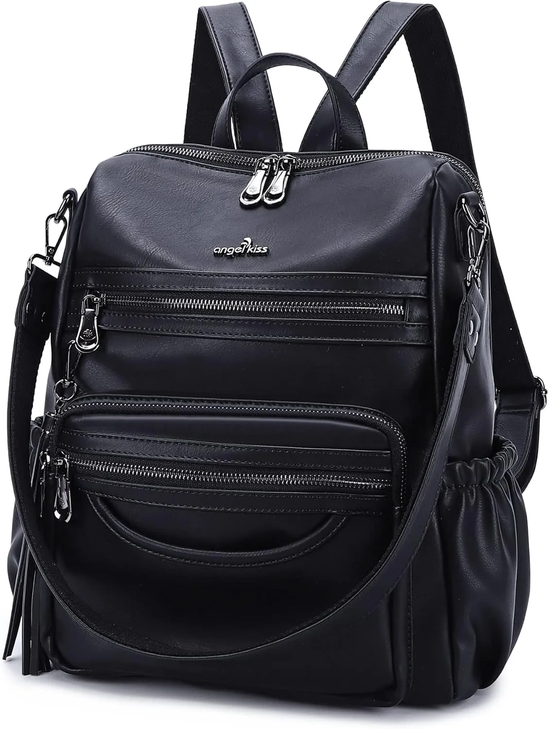 Angel Kiss Women's Backpacks & Purse - PU Leather Zipper Casual Backpacks & Shoulder Bags