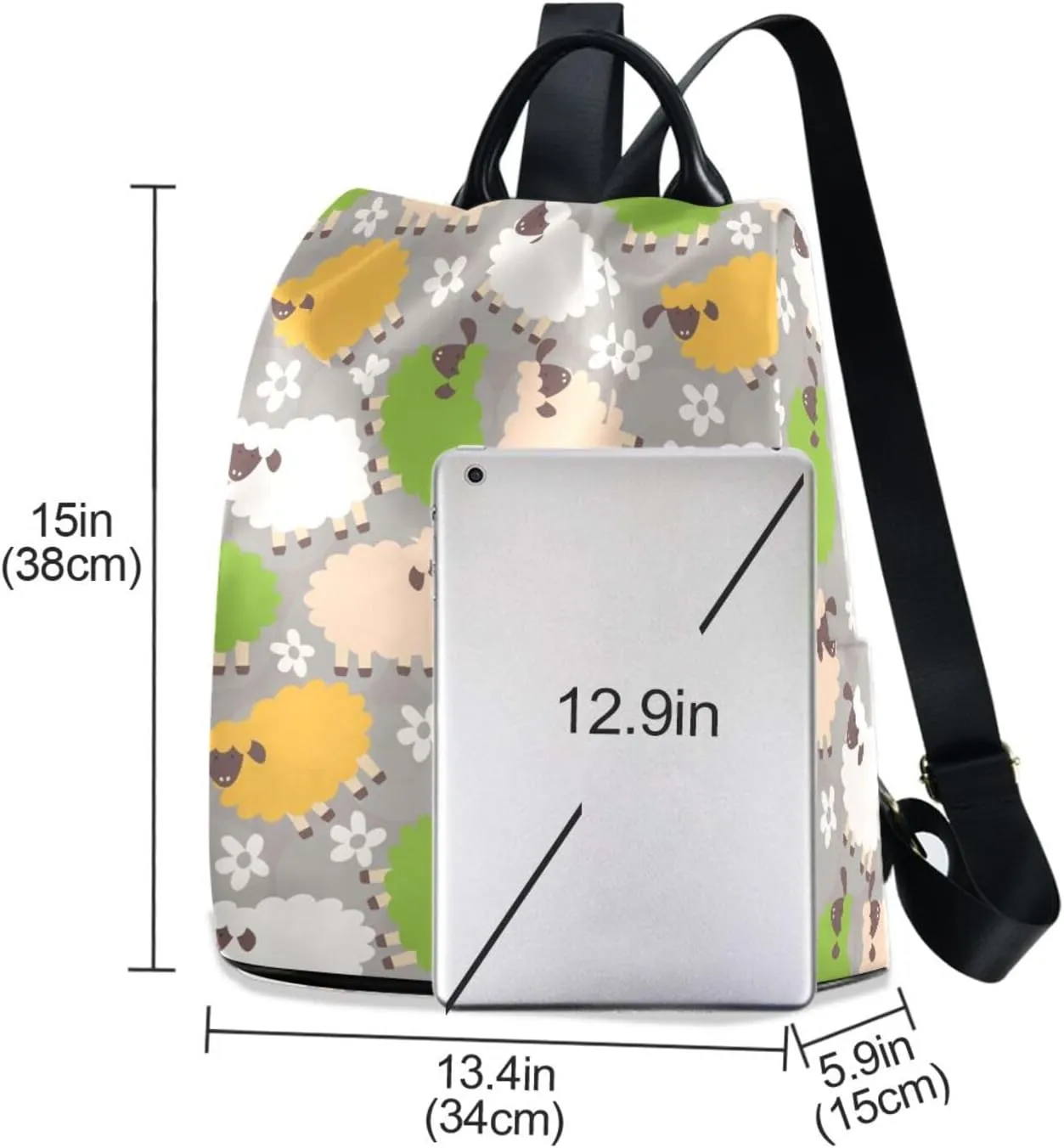 Animal Print Anti-theft Backpack Handbags for Women Travel Rucksack Lightweight Shoulder Bags 13.4 X 5.9 X 15in Pattern 13