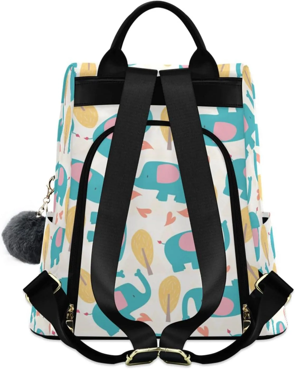 Animal Print Anti-theft Backpack Handbags for Women Travel Rucksack Lightweight Shoulder Bags 13.4 X 5.9 X 15in