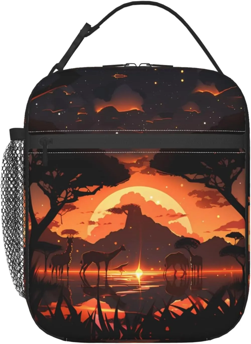 Animals Of The African Savannah Lunch Tote Bag,Food Handbags Case For Women Lunch Box Insulated Lunch Container