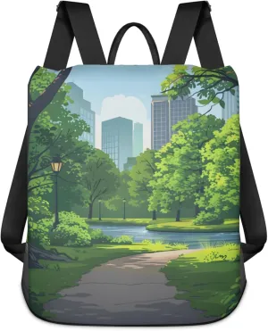 Anti-theft Lightweight Shoulder Bag Travel Essentials Backpack For Women Men College Work Weekender Backpack Large Shoulder Bag With Multiple Pockets Backpack (Green Highway)