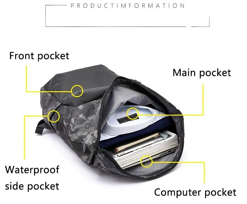 Anti-Theft Waterproof Camouflage Rucksack