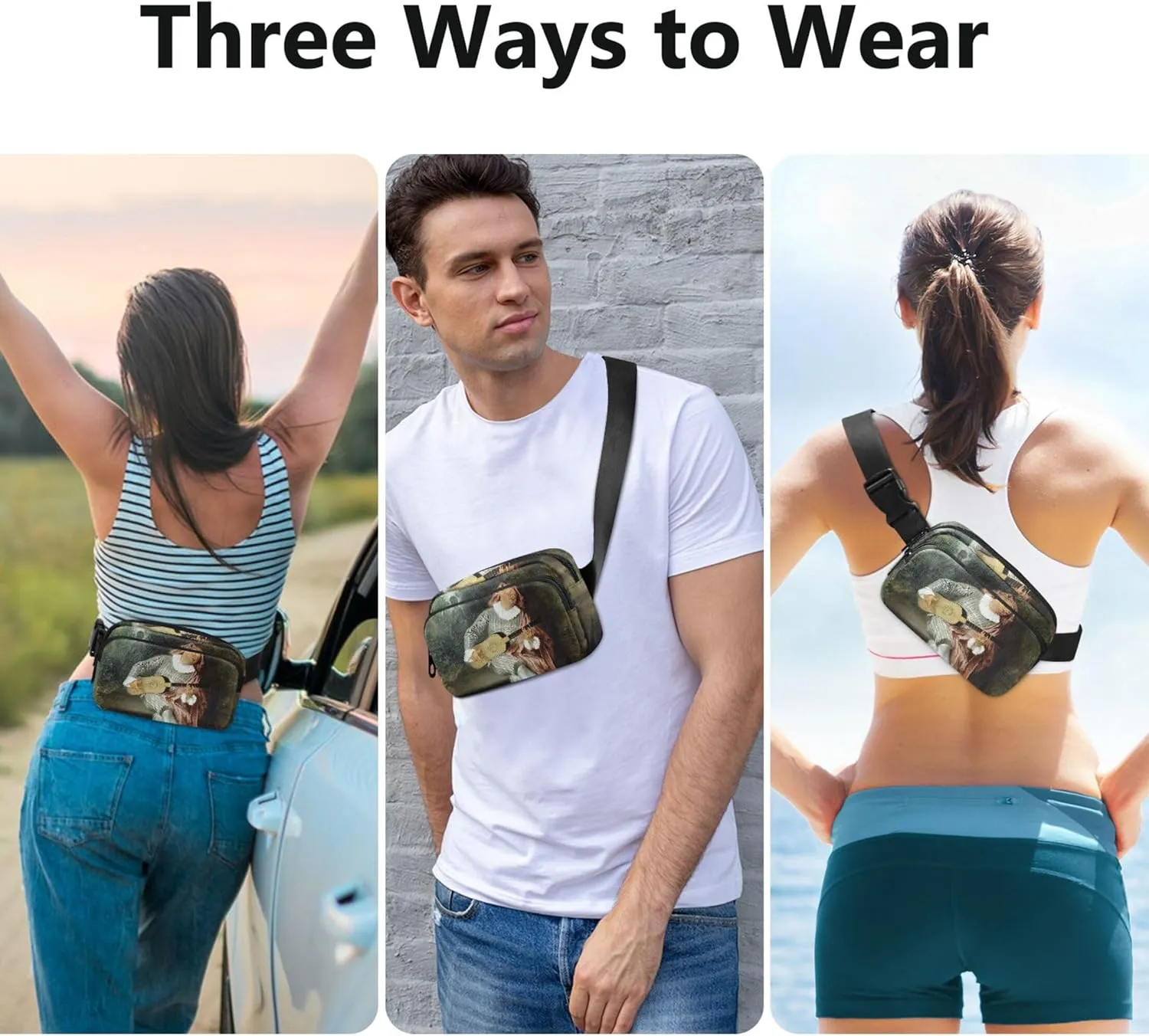 Antoine Watteau Painting Fanny Pack for Women Waterproof Hip Pouch Belt Bag Cute Waist Pouch for Women