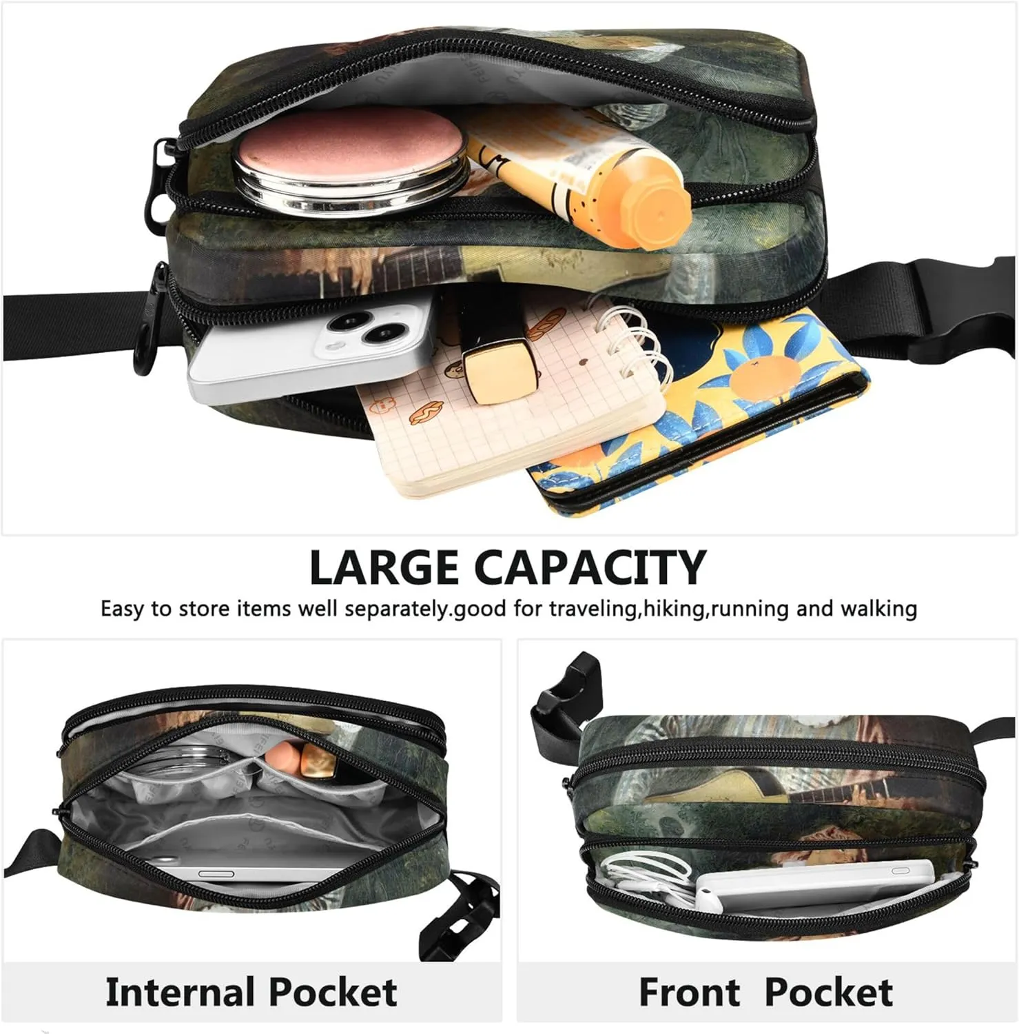 Antoine Watteau Painting Fanny Pack for Women Waterproof Hip Pouch Belt Bag Cute Waist Pouch for Women