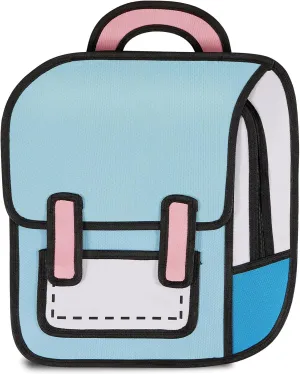 Aobiono Kawaii Backpack Cute Cartoon 3D Jump Style 2D Drawing from Comic Paper Anime Bookbag School Supplies Fun Daypack