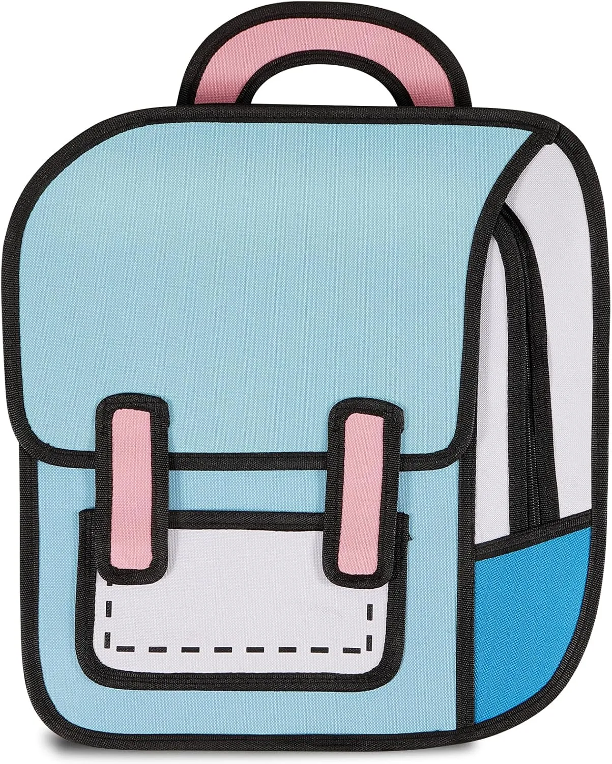 Aobiono Kawaii Backpack Cute Cartoon 3D Jump Style 2D Drawing from Comic Paper Anime Bookbag School Supplies Fun Daypack