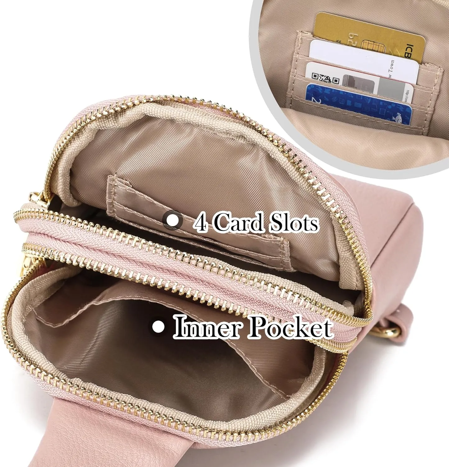AOCINA INICAT Small Sling Bag Crossbody Vegan Leather Fanny Packs for Women Fashionable Chest Bag for Travel
