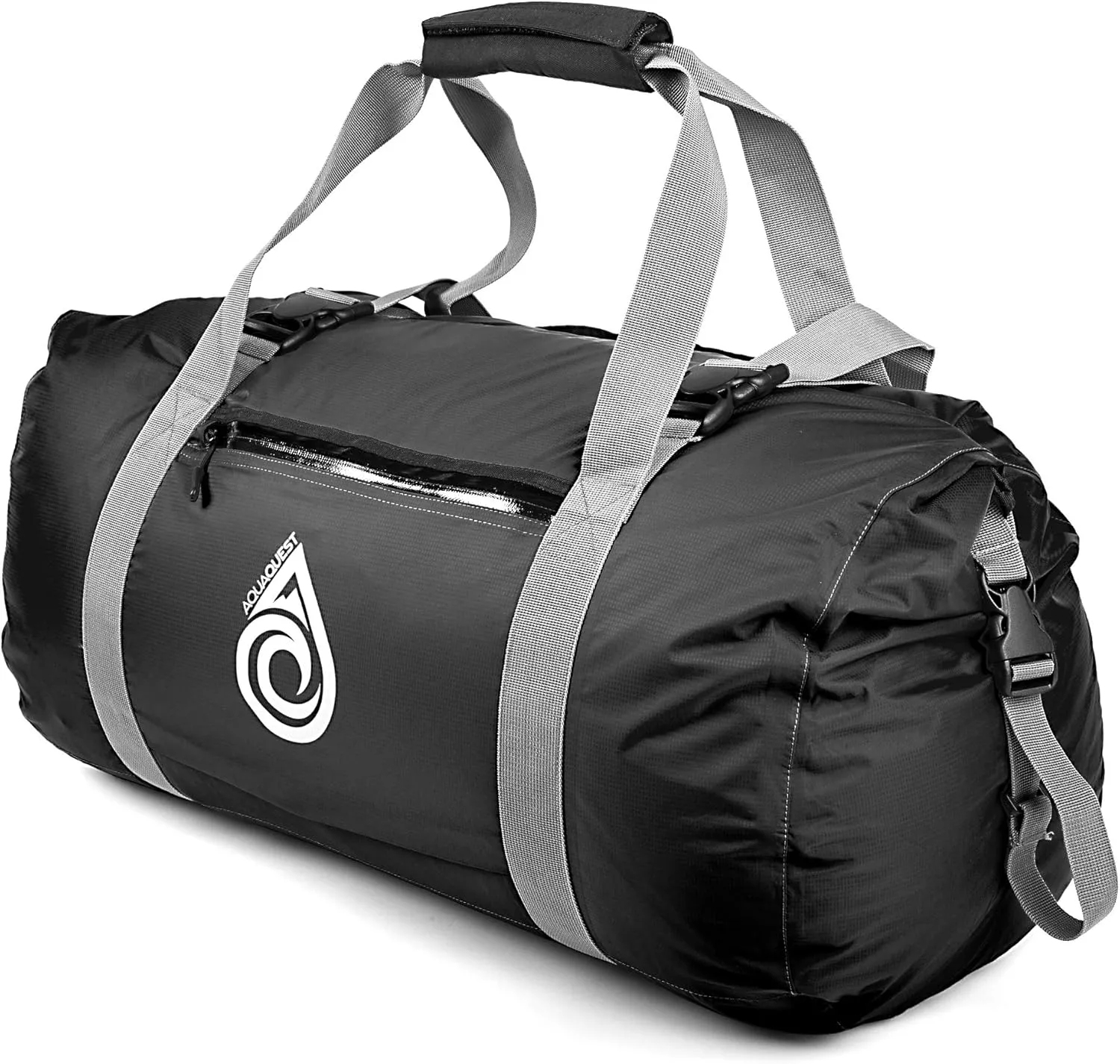 AquaQuest Slipstream Duffel Bag - 100% Waterproof, Lightweight, Durable, Versatile, Compact - Protective Dry Bag for Sport, Travel, Boating - 50L, Black