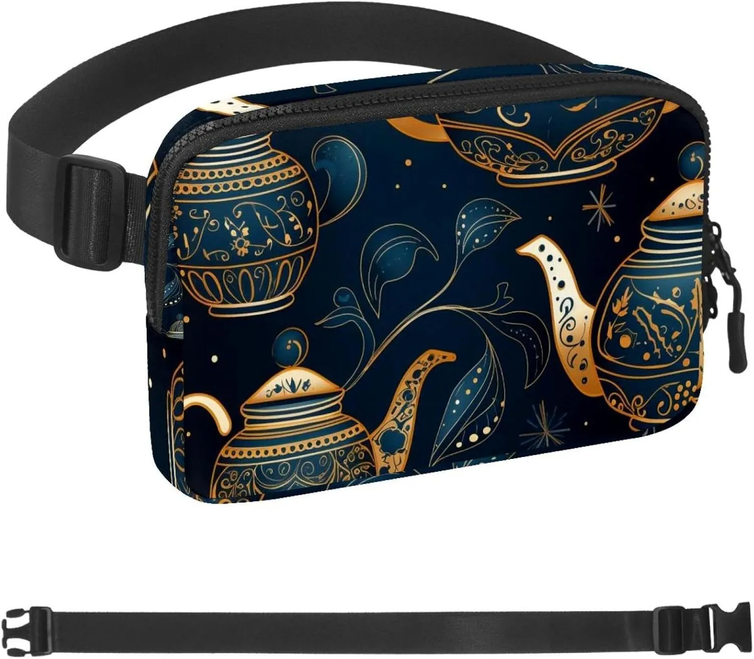 Arabian Tea Kettle Crossbody Fanny Pack for Men&Women, Large Waist Bag & Hip Bum Bag with Adjustable Strap for Outdoors Workout Traveling Casual Running Hiking Cycling