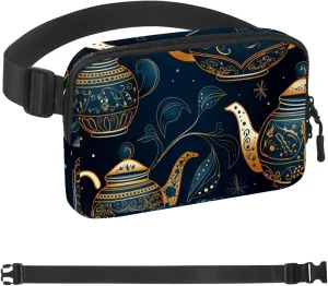 Arabian Tea Kettle Crossbody Fanny Pack for Men&Women, Large Waist Bag & Hip Bum Bag with Adjustable Strap for Outdoors Workout Traveling Casual Running Hiking Cycling