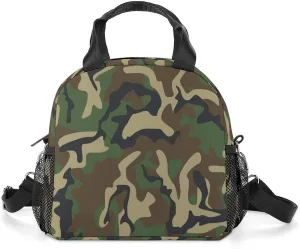 Army Classic Camouflage Adjustable Shoulder Strap Insulated And Leak Proof Premium Lunch Bag Unisex