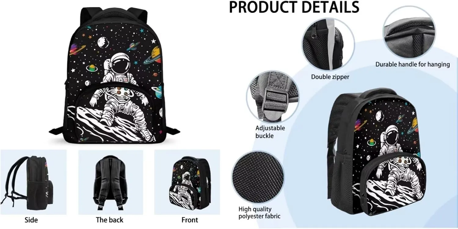 Astronaut Little Boy Backpacks Ages 3-5 Preschool Backpack Travel Backpack Daypack School Bag for Elementary Boys Preschool Backpack Aesthetic Bookbag To Store Pens,Crayon Box