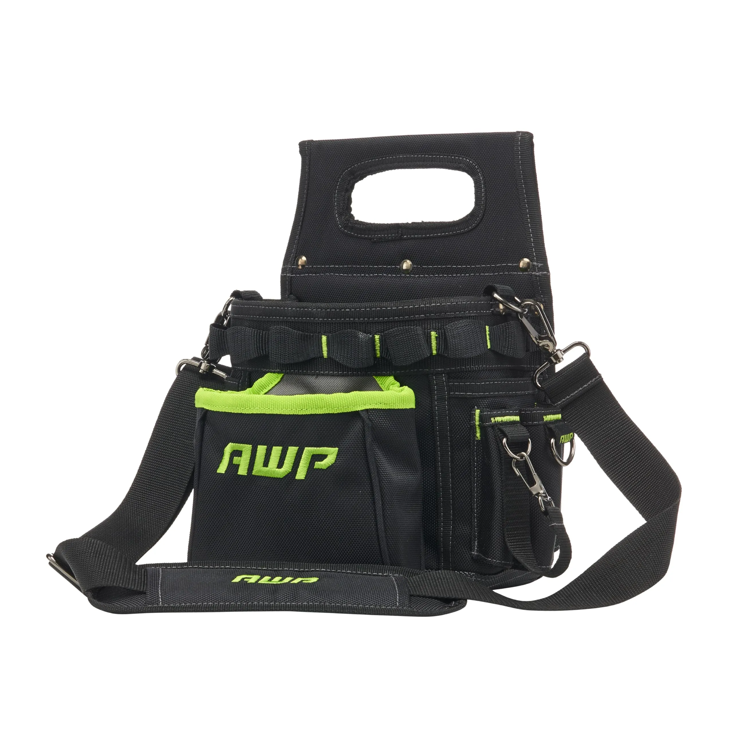 AWP TrapJaw 3-in-1 Electrician Tool Pouch with Spring-Loaded Technology, Designed for Professional Electricians and Maintenance Repair Technicians,Black Portable Tool Box