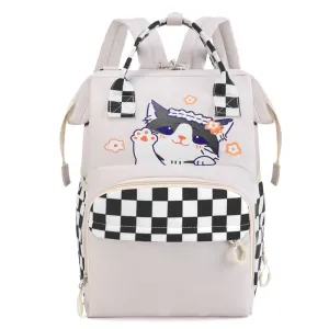 Baby Diaper Backpack (Waterproof) Kitty Check Black - Sunshine
