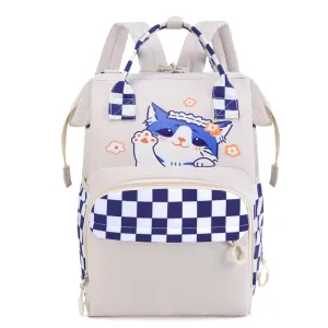 Baby Diaper Backpack (Waterproof) Kitty Check Blue - Sunshine