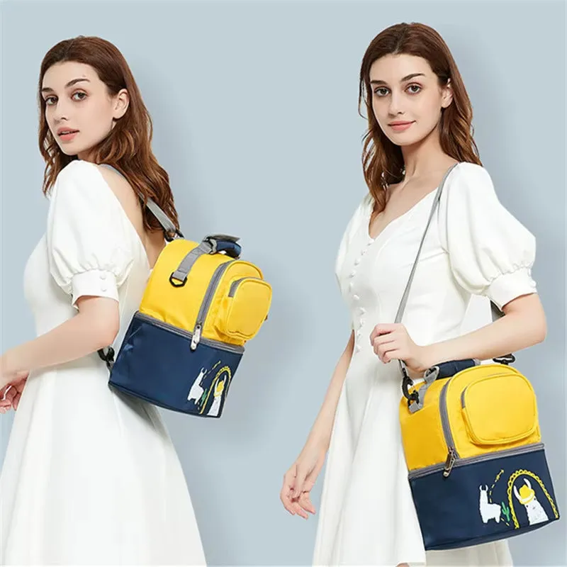 Baby Dual Portion (Waterproof) Diaper Bag Yellow & Grey - Sunshine