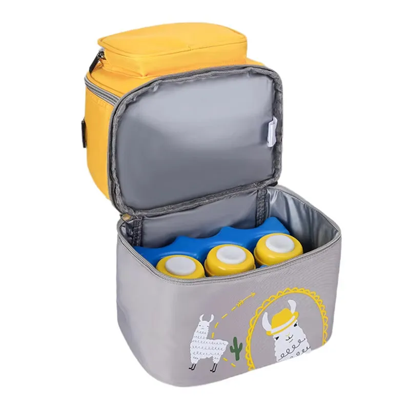 Baby Dual Portion (Waterproof) Diaper Bag Yellow & Grey - Sunshine