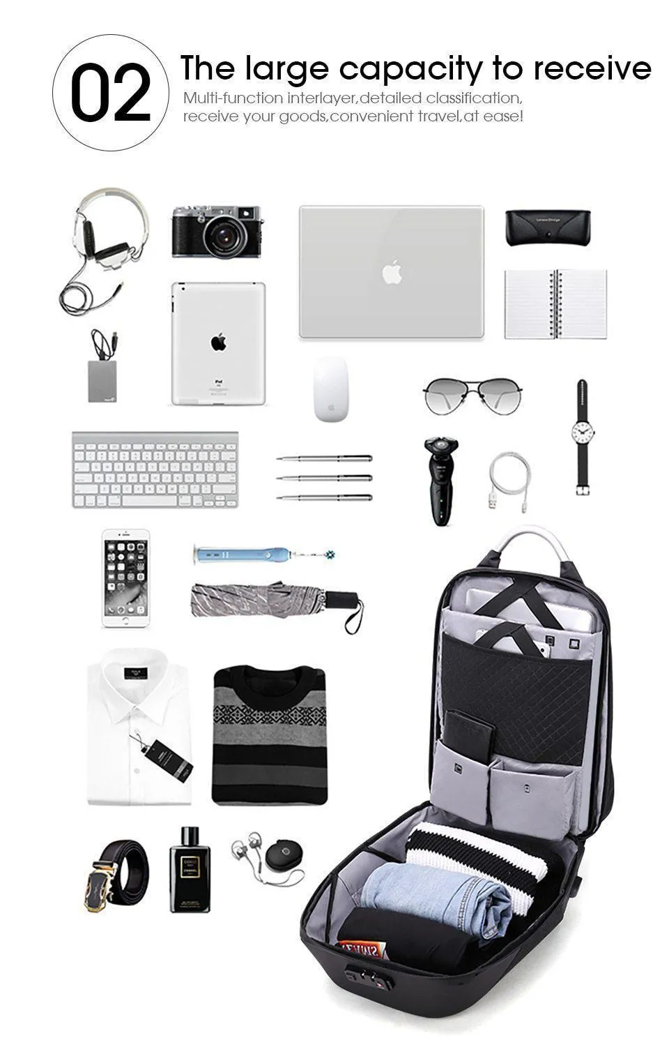 Backpack ARCTIC Anti HUNTER Theft Limited-edition USB Charging Futuristic