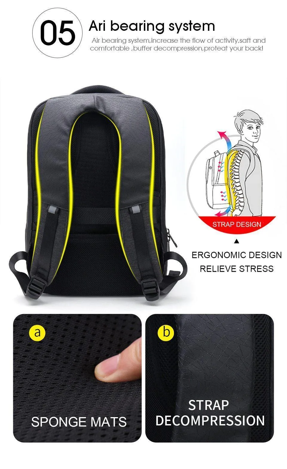 Backpack ARCTIC Anti HUNTER Theft Limited-edition USB Charging Futuristic
