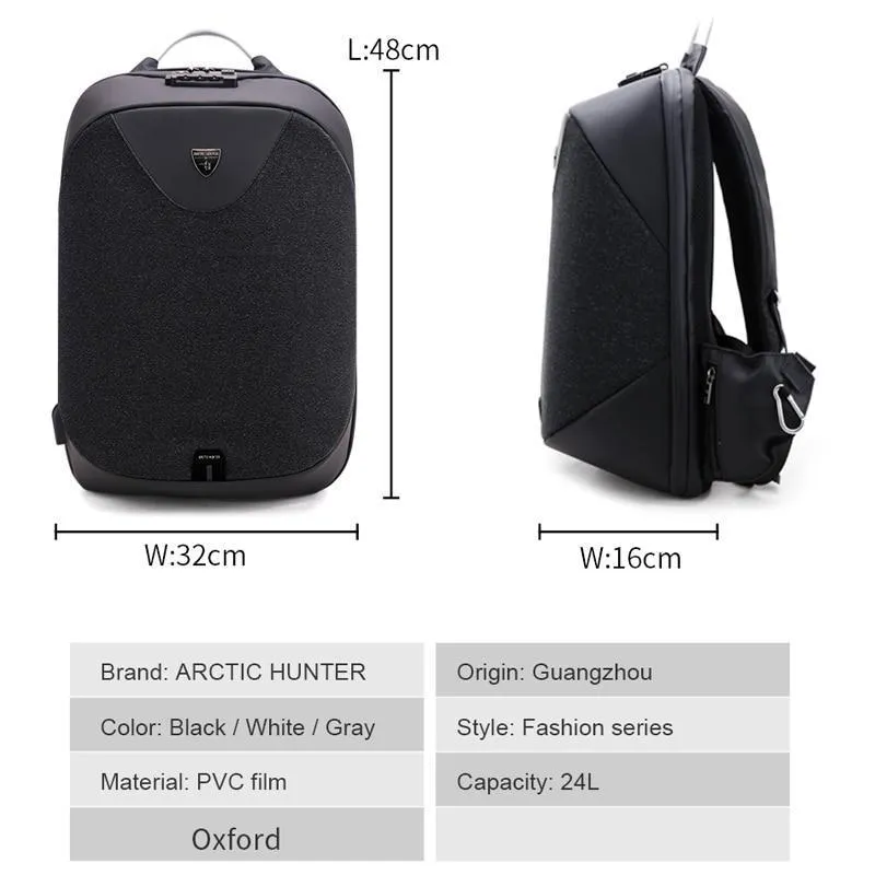 Backpack ARCTIC Anti HUNTER Theft Limited-edition USB Charging Futuristic