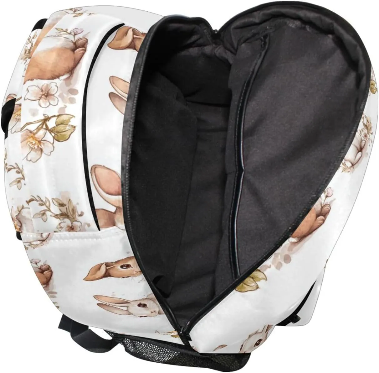 Backpack for Teacher Nurse Waterproof Backpack with Chest Strap for College Work Cartoon Cute Bunny White