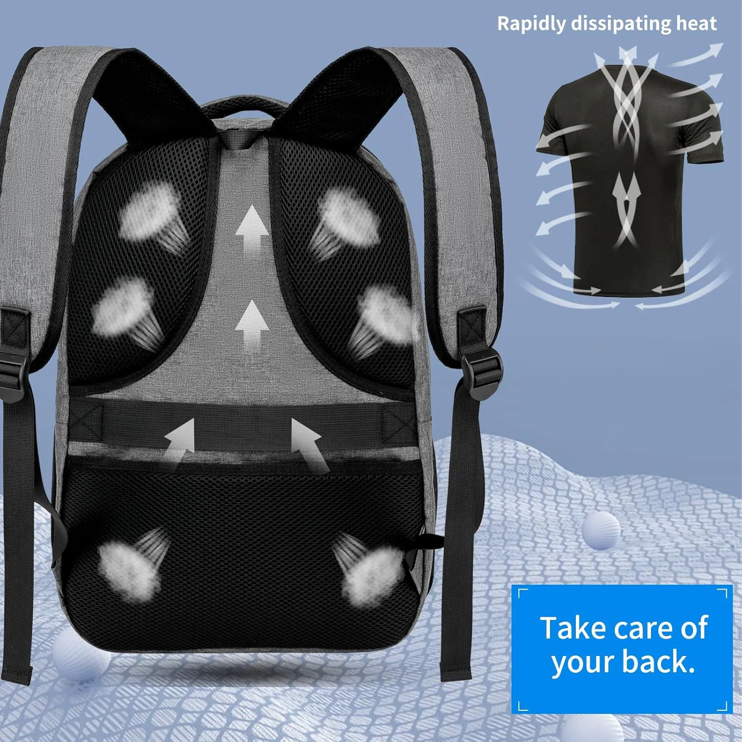 Backpack for Women Men, School Backpacks for Teens Boys and Girls, Laptop Mochila with USB Charging Port, 15.6 Inch Water Resistant Backpack for Work, College, Grey