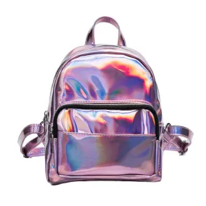 Backpack, Global shipping cute! Super Comprehensive assistance Rainbow Iridescent Shiny School bag, Mini