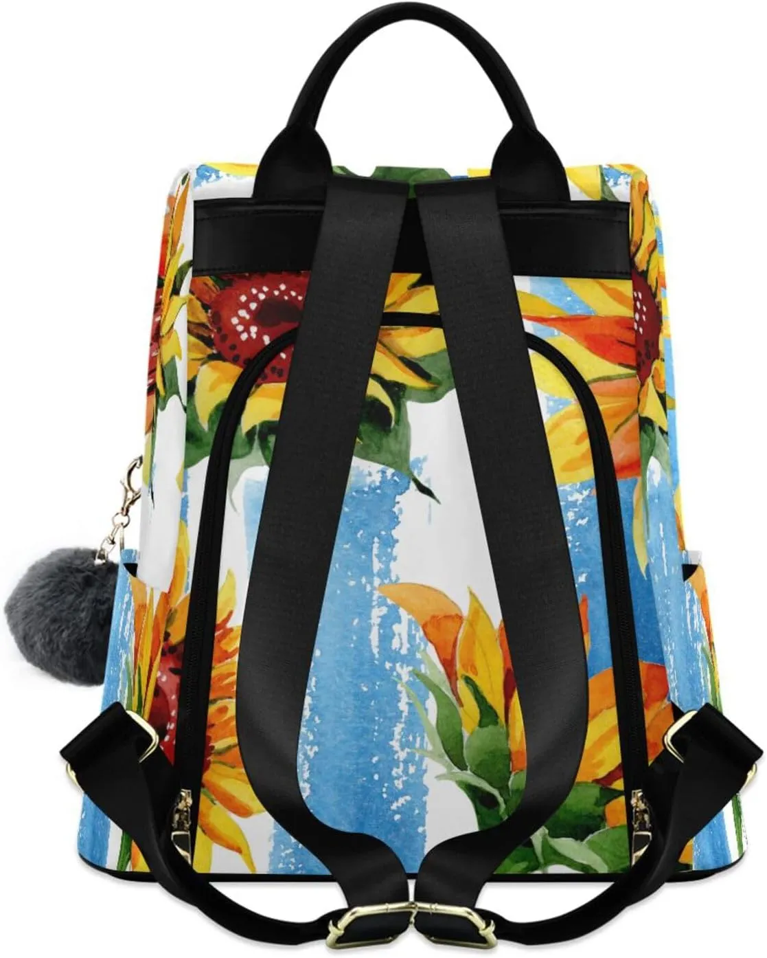 Backpack Purse for Women Anti Theft Fashion Daypack Polyester Travel Bag Crossbody Shoulder Bag Sunflower 13.4 X 5.9 X 15in Pattern 2